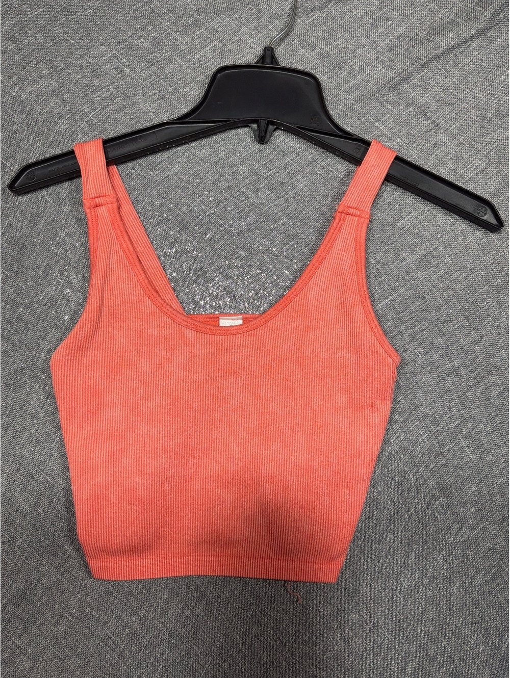 Good American Coral Ribbed Tank Top Size Small